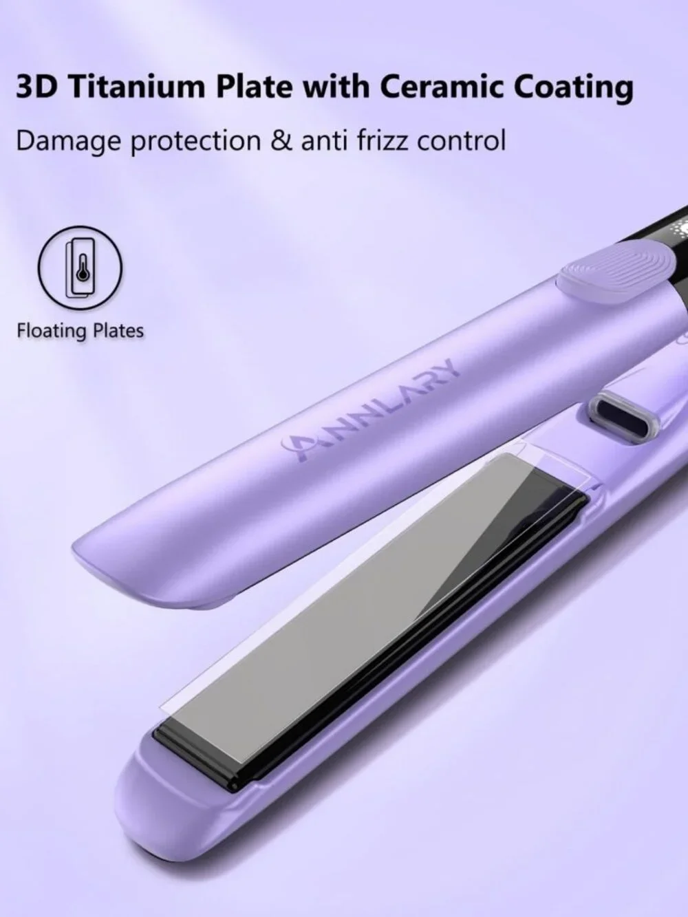 2-in-1 Hair Straightener & Curler, 1 Inch Titanium Ceramic, Ionic, Dual Voltage